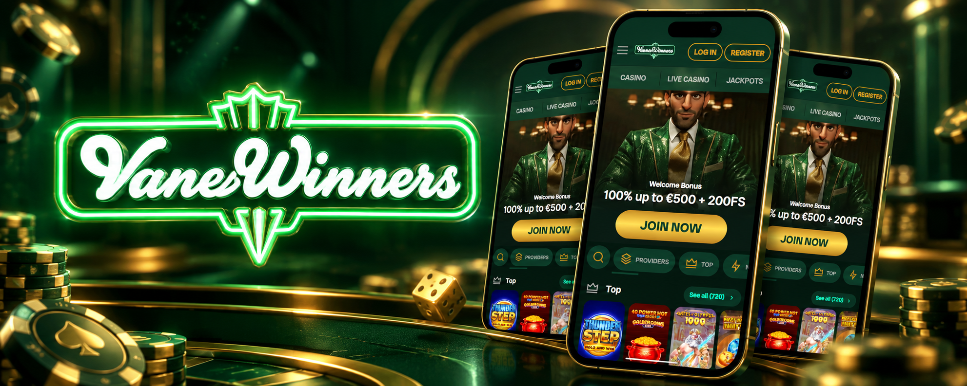 VinnieWinners Casino App Screenshot